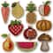 Wonderland Crafts Fruits & Vegetables Embroidery Blanks Set